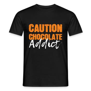 VORSICHTER Schokoladensüchtig Süßooth Geschenk - Männer T-Shirt - Schwarz - Vorne - AI Model Male 178 light (178cm)