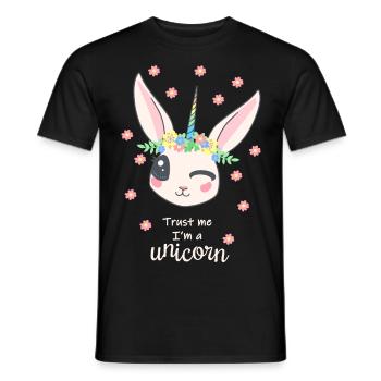 Lapin licorne - T-shirt homme - noir - Devant - AI Model Male 178 light (178cm)