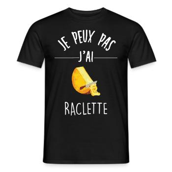Je peux pas j ai raclette - T-shirt homme - noir - Devant - AI Model Male 178 light (178cm)