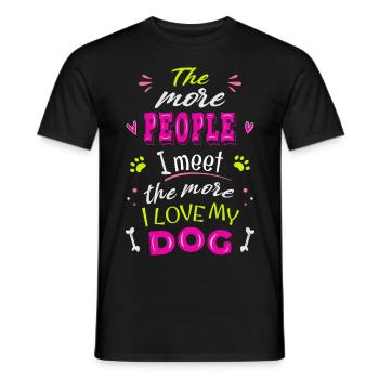 Ich liebe meinen Hund mehr als Menschen - Männer T-Shirt - Schwarz - Vorne - AI Model Male 178 light (178cm)