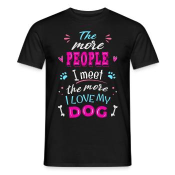 Ich liebe meinen Hund mehr als Menschen - Männer T-Shirt - Schwarz - Vorne - AI Model Male 178 light (178cm)