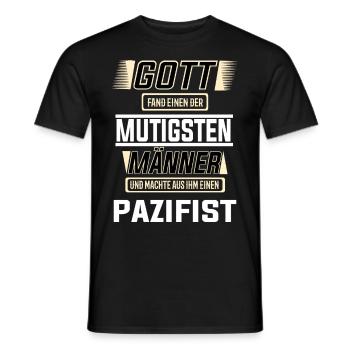Pazifist, einer der mutigsten Männer der Welt - Männer T-Shirt - Schwarz - Vorne - AI Model Male 178 light (178cm)