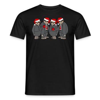 Drôles de paresseux chapeau de Noël Père Noël - T-shirt homme - noir - Devant - AI Model Male 178 light (178cm)