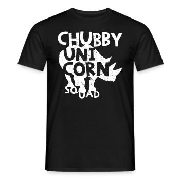 Rhino Chubby Unicorn - Men's T-Shirt - black - Front - AI Model Male 178 light (178cm)