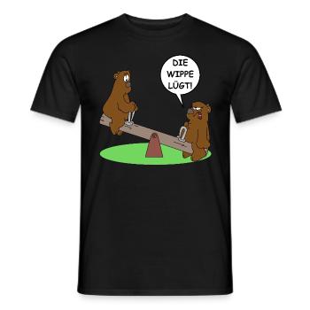 Die Wippe lügt | abnehmen, Fitness, Gym, Protein - Männer T-Shirt - Schwarz - Vorne - AI Model Male 178 light (178cm)