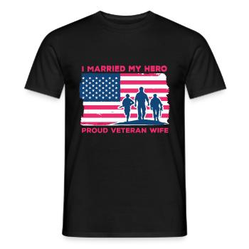 J’ai épousé ma fière femme héroïque - T-shirt homme - noir - Devant - AI Model Male 178 light (178cm)