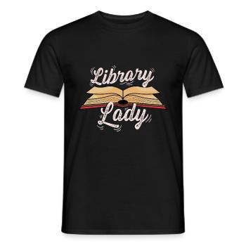 Library Lady OIC -Librarian Gift - Men's T-Shirt - black - Front - AI Model Male 178 light (178cm)