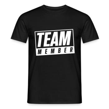 timbre de membre de l'équipe - T-shirt homme - noir - Devant - AI Model Male 178 light (178cm)