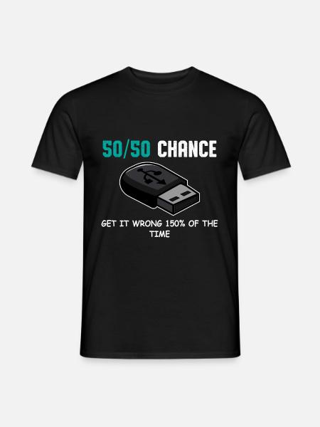 USB 50/50 Humorous Person Gift - Men's T-Shirt - black
