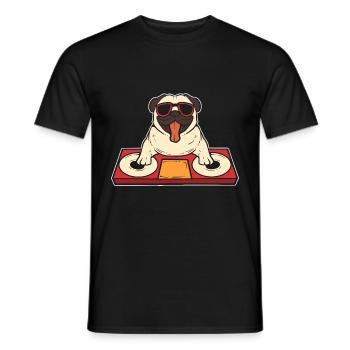 DJ Mop Music Lovers Gift - Men's T-Shirt - black - Front - AI Model Male 178 light (178cm)