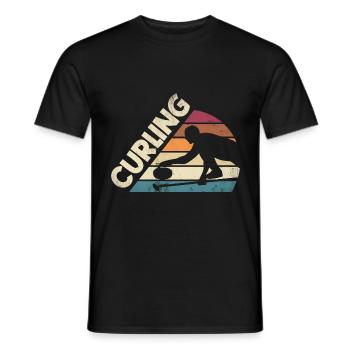 Curlign Sport Curler Curling Player Silhouette - Männer T-Shirt - Schwarz - Vorne - AI Model Male 178 light (178cm)