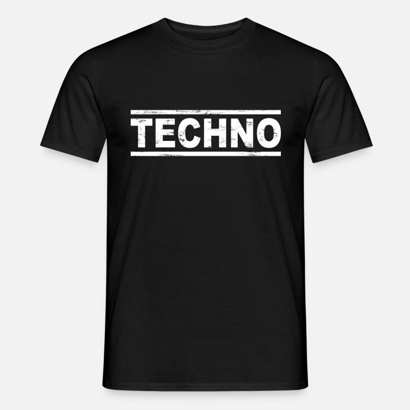 Techno - Männer T-Shirt - Schwarz