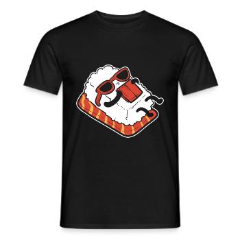 Chilling Sushi. Ruhiger Mensch Geschenk - Männer T-Shirt - Schwarz - Vorne - AI Model Male 178 light (178cm)