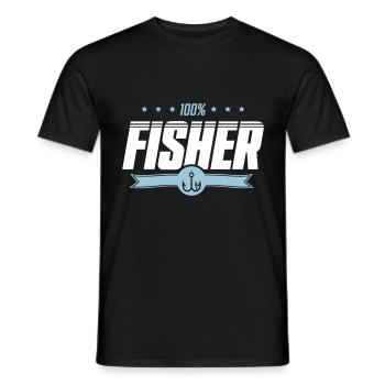 fisher 100% - Männer T-Shirt - Schwarz - Vorne - AI Model Male 178 light (178cm)