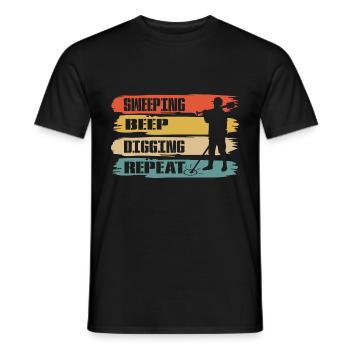 Sweeping Beep Digging Repeat Sondeln Sondler - Men's T-Shirt - black - Front - AI Model Male 178 light (178cm)