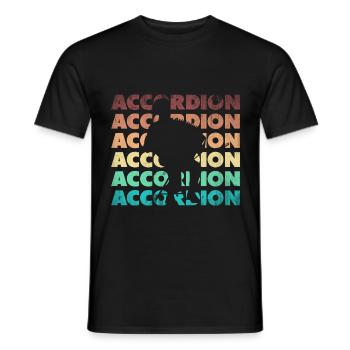 Accordion Accordionist Accordion Player Silhouette - Männer T-Shirt - Schwarz - Vorne - AI Model Male 178 light (178cm)