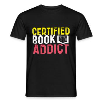 Geschen, amateur de livres certifié accro aux livres - T-shirt homme - noir - Devant - AI Model Male 178 light (178cm)