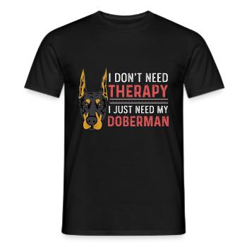 Besoin de mon doberman. Poison pour personne déprimée - T-shirt homme - noir - Devant - AI Model Male 178 light (178cm)