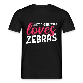 Liebt Zebra Zookeeper Gift - Männer T-Shirt - Schwarz - Vorne - AI Model Male 178 light (178cm)