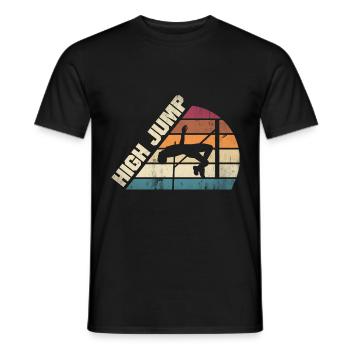 Hoogspringen Atletiek Hoogspringen - Heren T-shirt - zwart - Voor - AI Model Male 178 light (178cm)