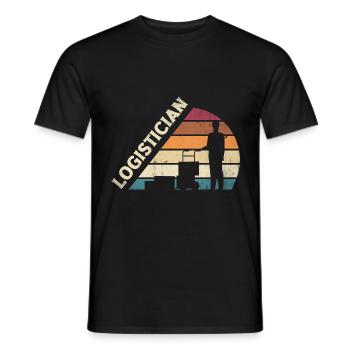Silhouette de logisticien logistique - T-shirt homme - noir - Devant - AI Model Male 178 light (178cm)