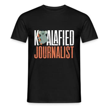 Journalist Journalism Koalafied Journalist - Men's T-Shirt - black - Front - AI Model Male 178 light (178cm)