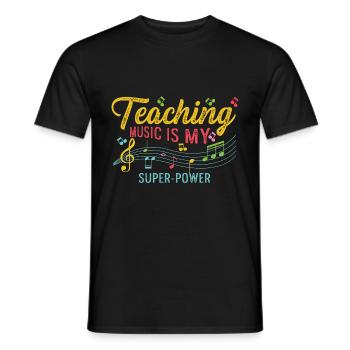 Mon superpouvoir, le poison du professeur de musique - T-shirt homme - noir - Devant - AI Model Male 178 light (178cm)