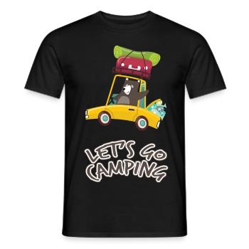 Allons faire du camping et voyager en voiture T-shirt - T-shirt homme - noir - Devant - AI Model Male 178 light (178cm)