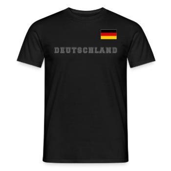 Germany jersey look with flag flag on chest - Men's T-Shirt - black - Front - AI Model Male 178 light (178cm)