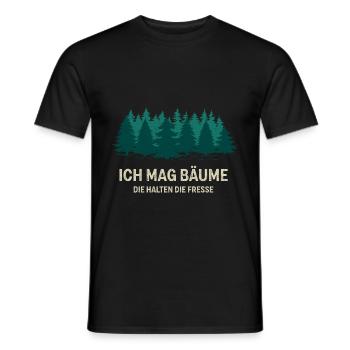 Ich mag Bäume Waldmensch Waldliebe Waldfreunde Fun - Männer T-Shirt - Schwarz - Vorne - AI Model Male 178 light (178cm)