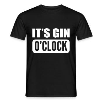It is Gin Oclock Strong Drinker Poison - Men's T-Shirt - black - Front - AI Model Male 178 light (178cm)