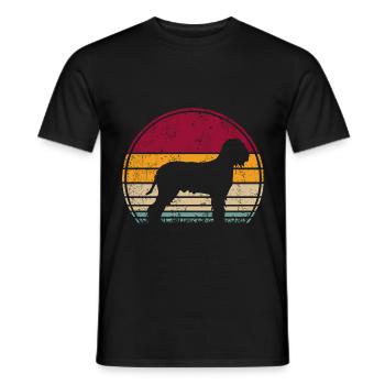 Silhouette de cercle rétro Vintage Lagotto Romagnolo - T-shirt homme - noir - Devant - AI Model Male 178 light (178cm)