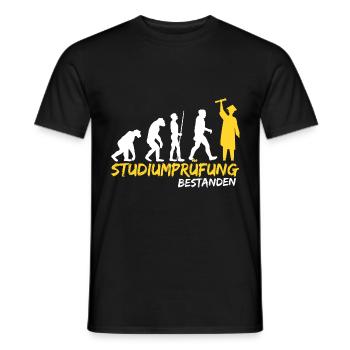 Studium Prüfung bestanden Evolution Student witzig - Männer T-Shirt - Schwarz - Vorne - AI Model Male 178 light (178cm)