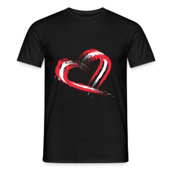 Heart brush Flag of Austria. Colors. Vector - Men's T-Shirt - black - Front - AI Model Male 178 light (178cm)