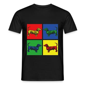 Dackel Hunde - Männer T-Shirt - Schwarz - Vorne - AI Model Male 178 light (178cm)