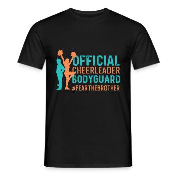 Official Cheerleader -Bodyguard BackSpotter - Men's T-Shirt - black - Front - AI Model Male 178 light (178cm)