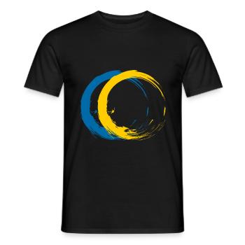 Circle brush flag of Sweden holiday travel - Men's T-Shirt - black - Front - AI Model Male 178 light (178cm)