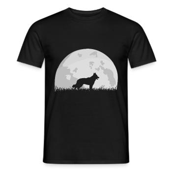 Schweizer Weißer Schäferhund Vollmond - Männer T-Shirt - Schwarz - Vorne - AI Model Male 178 light (178cm)