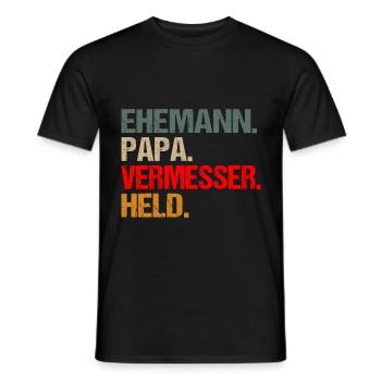 Vermesser Ehemann Papa Held - Männer T-Shirt - Schwarz - Vorne - AI Model Male 178 light (178cm)