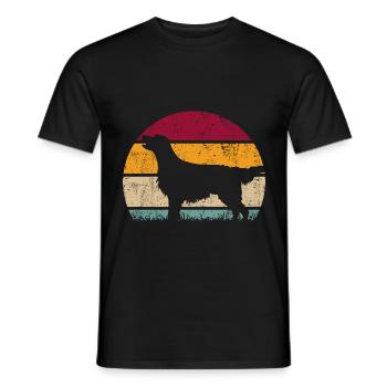 Flat Coated Retriever Retro Vintage Silhouette - T-shirt homme - noir - Devant - AI Model Male 178 light (178cm)