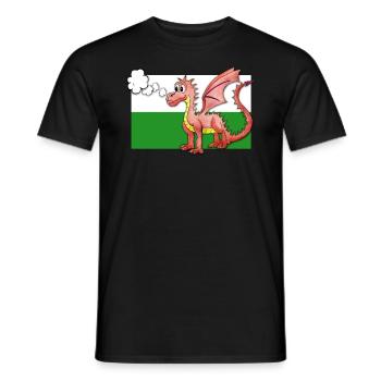 Puffing Welsh Dragon - Gregory - Men's T-Shirt - black - Front - AI Model Male 178 light (178cm)