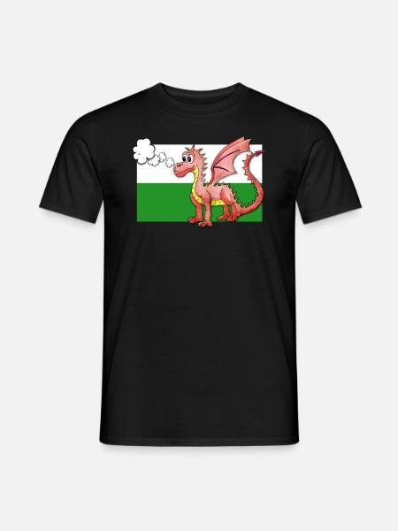 Puffing Welsh Dragon - Gregory - Men's T-Shirt - black