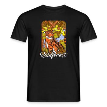Rainforest Tiger Environmental Protection Nature Jungle - Men's T-Shirt - black - Front - AI Model Male 178 light (178cm)