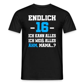 16 Geburtstag Junge Jungs Geschenk Jungen 16 Jahre - Männer T-Shirt - Schwarz - Vorne - AI Model Male 178 light (178cm)