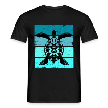 Tortue de mer océan animal vie marine - T-shirt homme - noir - Devant - AI Model Male 178 light (178cm)