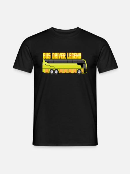 bus buses bus driver travel heartbeat travel holiday - Men's T-Shirt - black