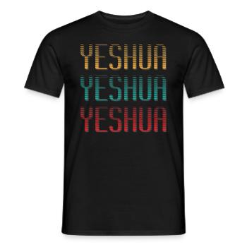 Jesus - Yeshua - Men's T-Shirt - black - Front - AI Model Male 178 light (178cm)