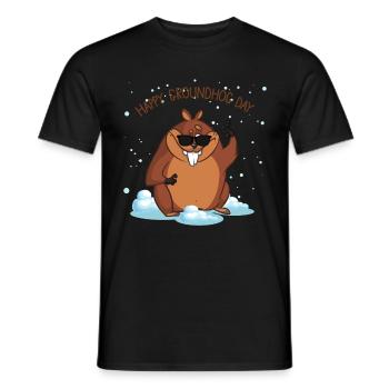 Happy Groundhog Day Groundhog Day Holiday - Men's T-Shirt - black - Front - AI Model Male 178 light (178cm)