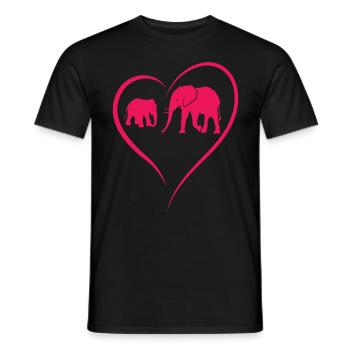 Eléphants Pachydermes Proboscis Afrique Trompette Éléphant - T-shirt homme - noir - Devant - AI Model Male 178 light (178cm)