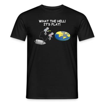 Flat Planet Against Science Flat Earth - Men's T-Shirt - black - Front - AI Model Male 178 light (178cm)